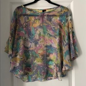 Nordstrom sheer multi-color top
